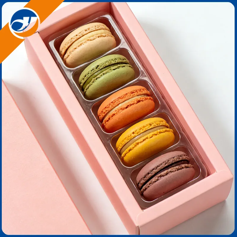 Boîtes d'emballage de macarons imprimées avec séparateur et fenêtre